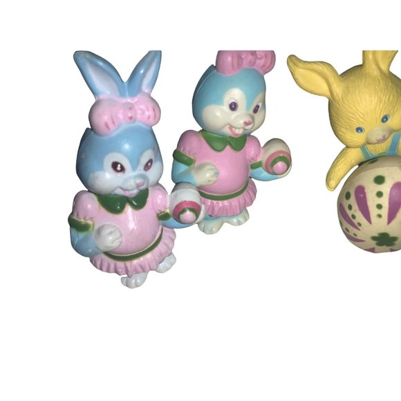 6 Playful Easter Rabbit Figure Decorations - Picture 6 of 8